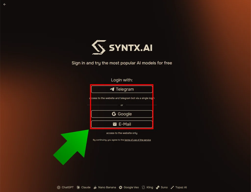How to Get SYNTX.Ai Free Trial? 4 Get started with prefered login method - TechWinPC